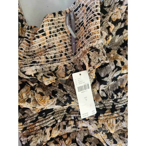 NWD By Anthropologie V-Neck Ruffle Cutout Dress Size S Neutral 9E405 - Picture 8 of 14